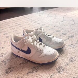 Nike White and Blue Women's Sneakers